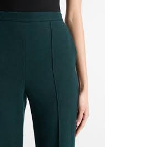 Vince Italian Flannel Mid-Rise Easy Pull-On Pant V9774222 Sea Onyx Green Small - Picture 3 of 6